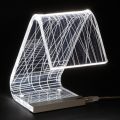 Candeeiro de mesa Led Cristal Acrílico Dobrado Laser Decor - Possett