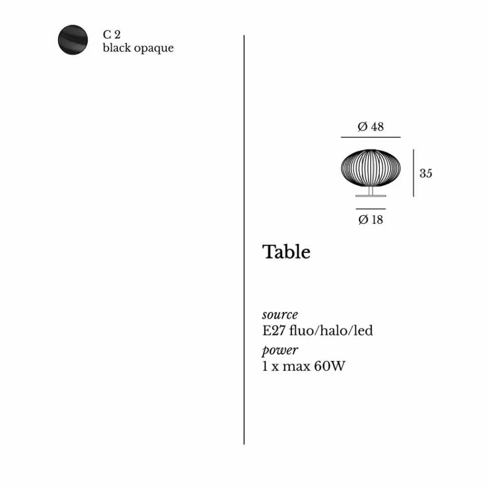 Candeeiro de mesa moderno em aço pintado, Ø48xH35 cm, Gabriella Viadurini