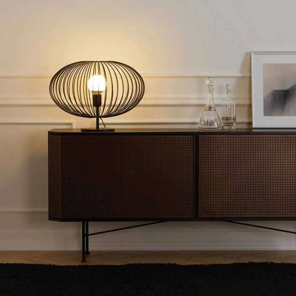 Candeeiro de mesa moderno em aço pintado, Ø48xH35 cm, Gabriella Viadurini