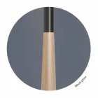 Candeeiro de mesa moderno em metal, madeira e organza feito na Itália - Boom Viadurini