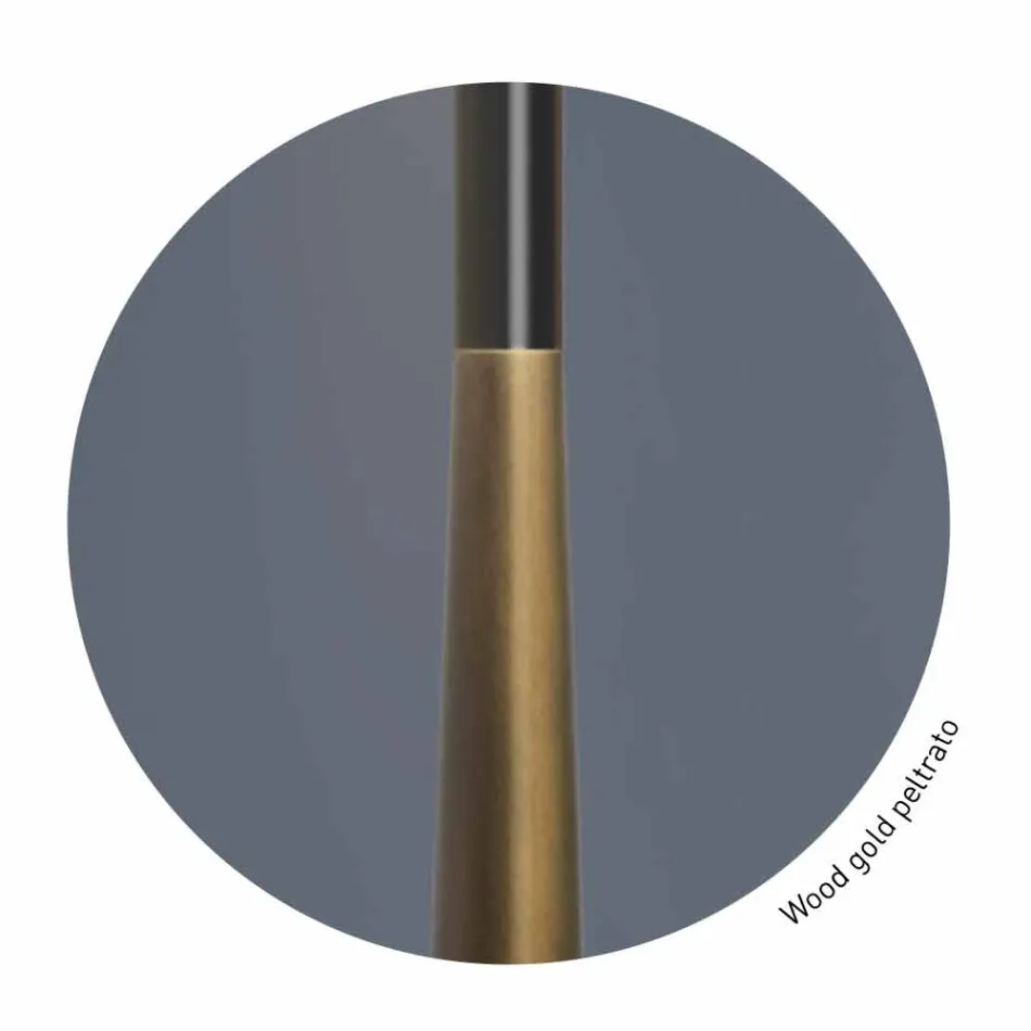 Candeeiro de mesa moderno em metal, madeira e organza feito na Itália - Boom Viadurini