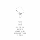 Candeeiro de mesa moderno em resina e algodão branco Made in Italy - Fiera Viadurini