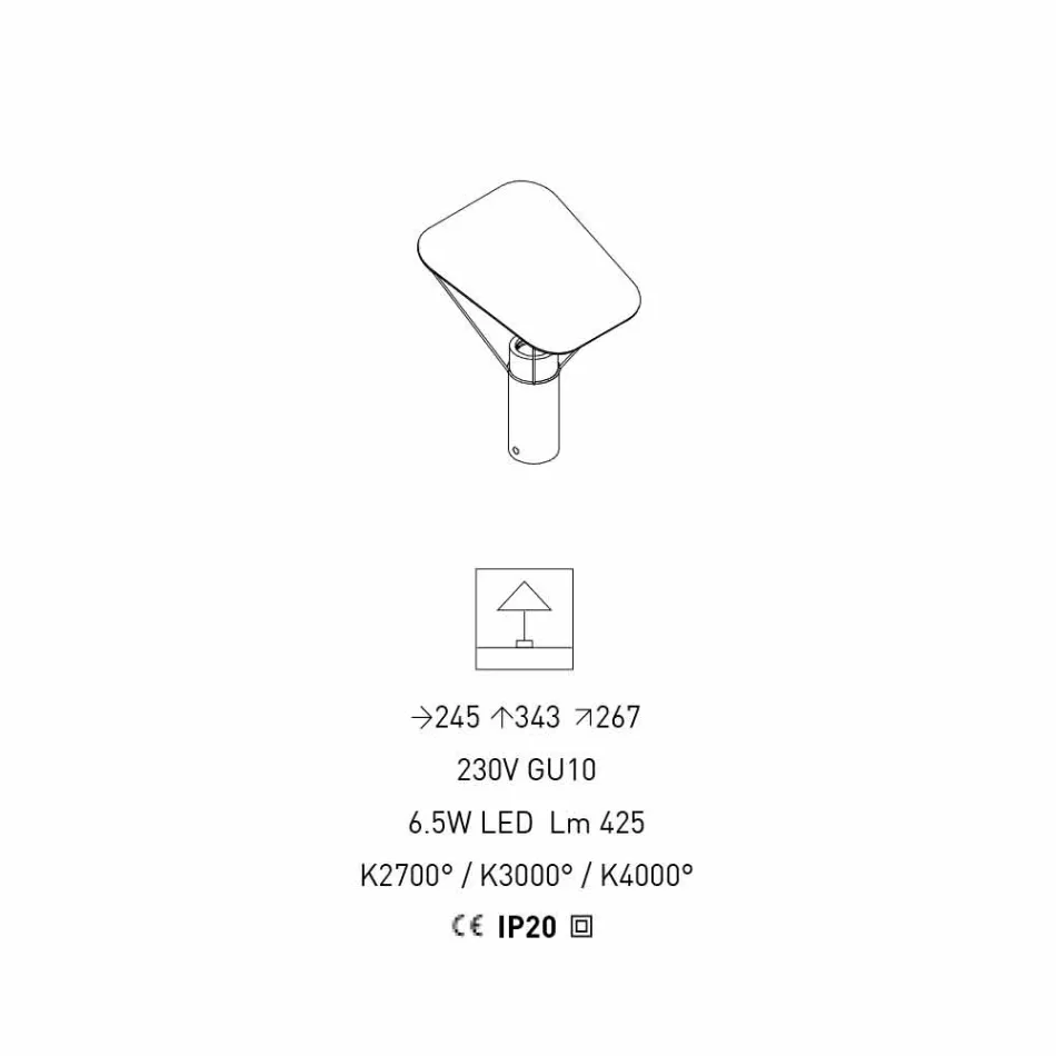 Candeeiro de mesa moderno em resina e algodão branco Made in Italy - Fiera Viadurini
