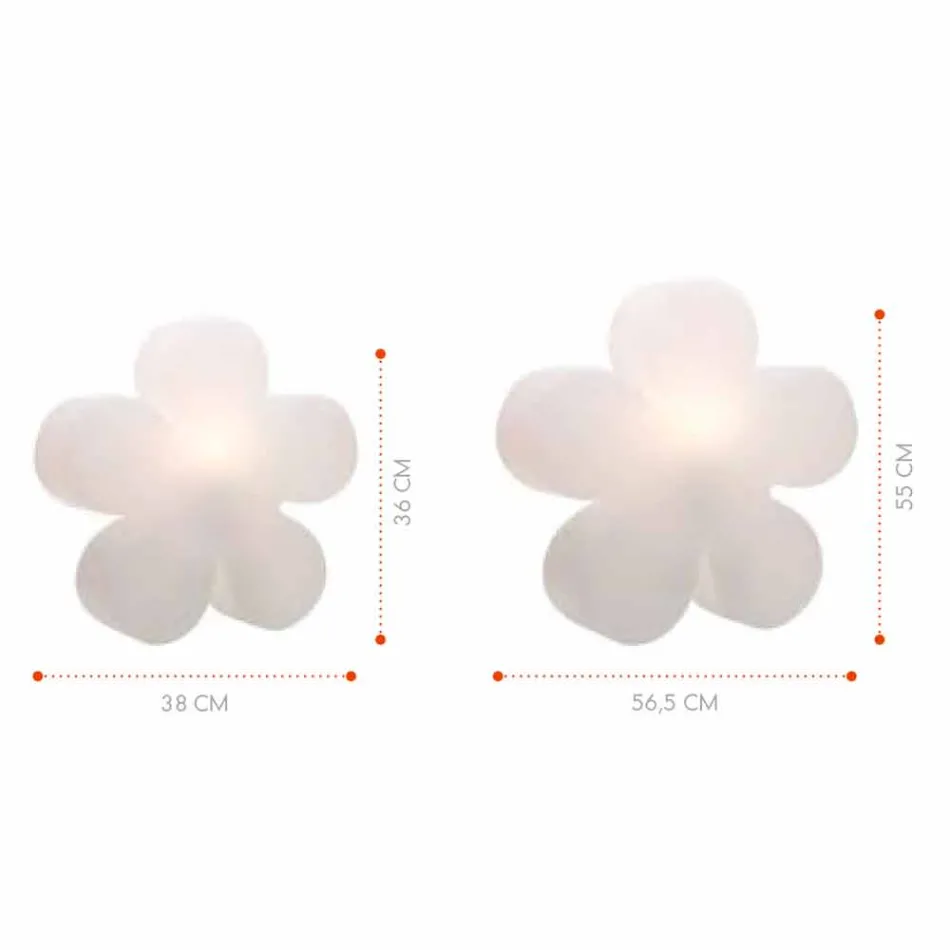 Mesa de flores ou abajur de design moderno em plástico branco - Fiorestar Viadurini