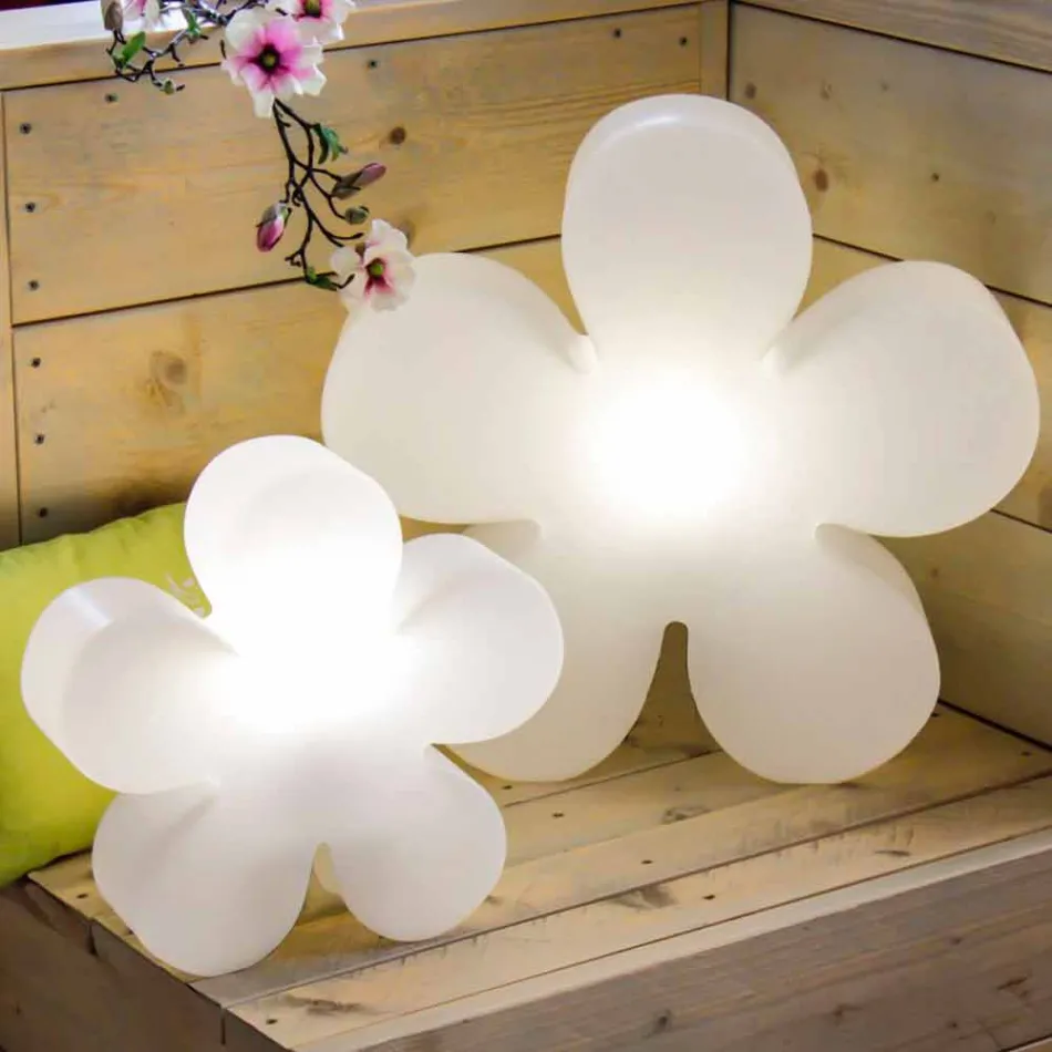 Mesa de flores ou abajur de design moderno em plástico branco - Fiorestar Viadurini
