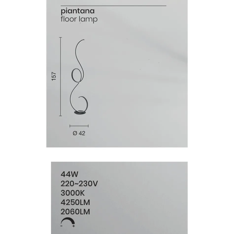 Candeeiro de pé LED com estrutura metálica pintada com design clack Viadurini