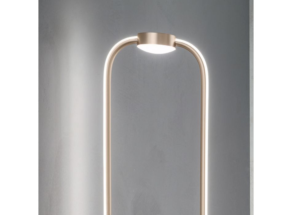 Candeeiro de pé LED regulável com estrutura metálica - Aladdin Viadurini