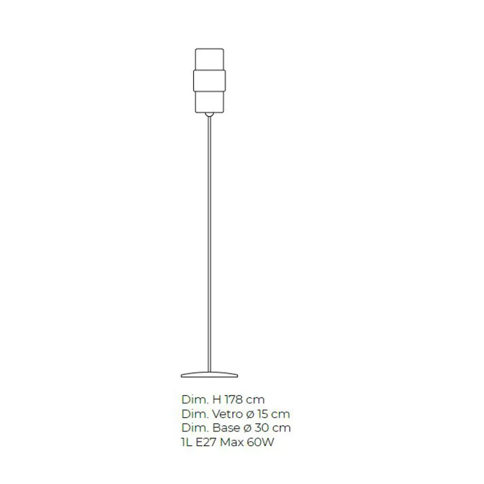 Candeeiro de pé artesanal em vidro soprado veneziano 30 cm - Satomi Viadurini