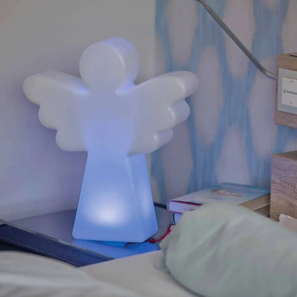 Candeeiro de pé branco E27, Led ou Solar Angel Design moderno - Angelostar Viadurini