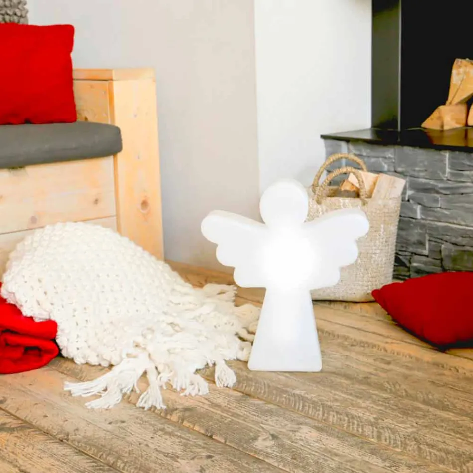 Candeeiro de pé branco E27, Led ou Solar Angel Design moderno - Angelostar Viadurini