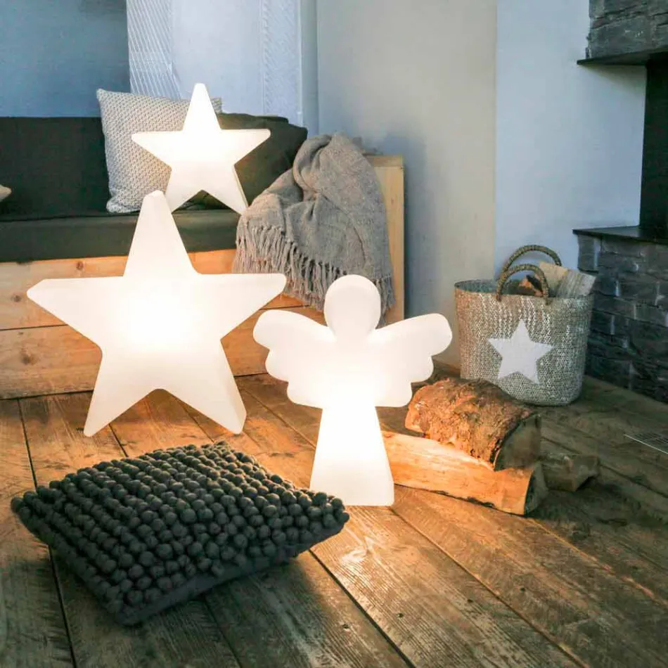 Candeeiro de pé branco E27, Led ou Solar Angel Design moderno - Angelostar Viadurini