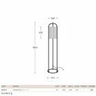 Candeeiro de pé em latão e tecido Hua Hika Viadurini