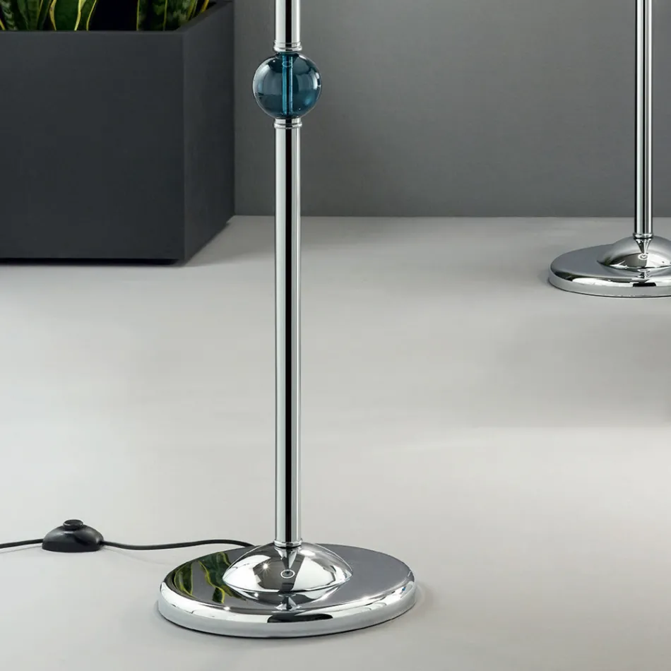 Candeeiro de pé clássico em vidro artesanal italiano e abajur - Memore Viadurini