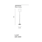 Candeeiro de pé clássico em vidro artesanal italiano e abajur - Memore Viadurini