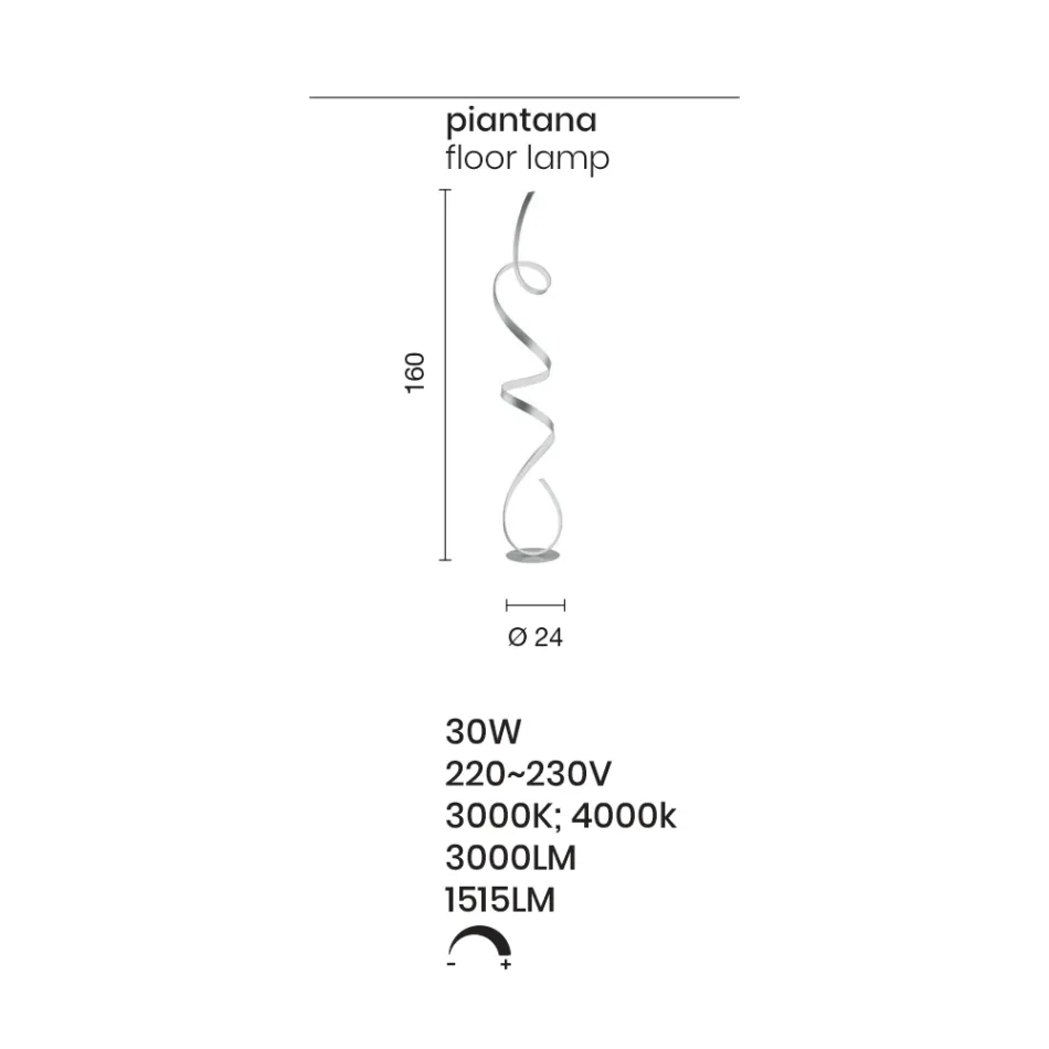 Luminária de Piso com Estrutura em Metal Pintado com Luz LED - Lumino Viadurini