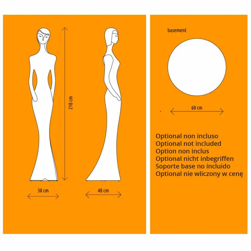 Candeeiro de pé de jardim com design de estátua de luz LED RGBW - Penelope by Myyour Viadurini