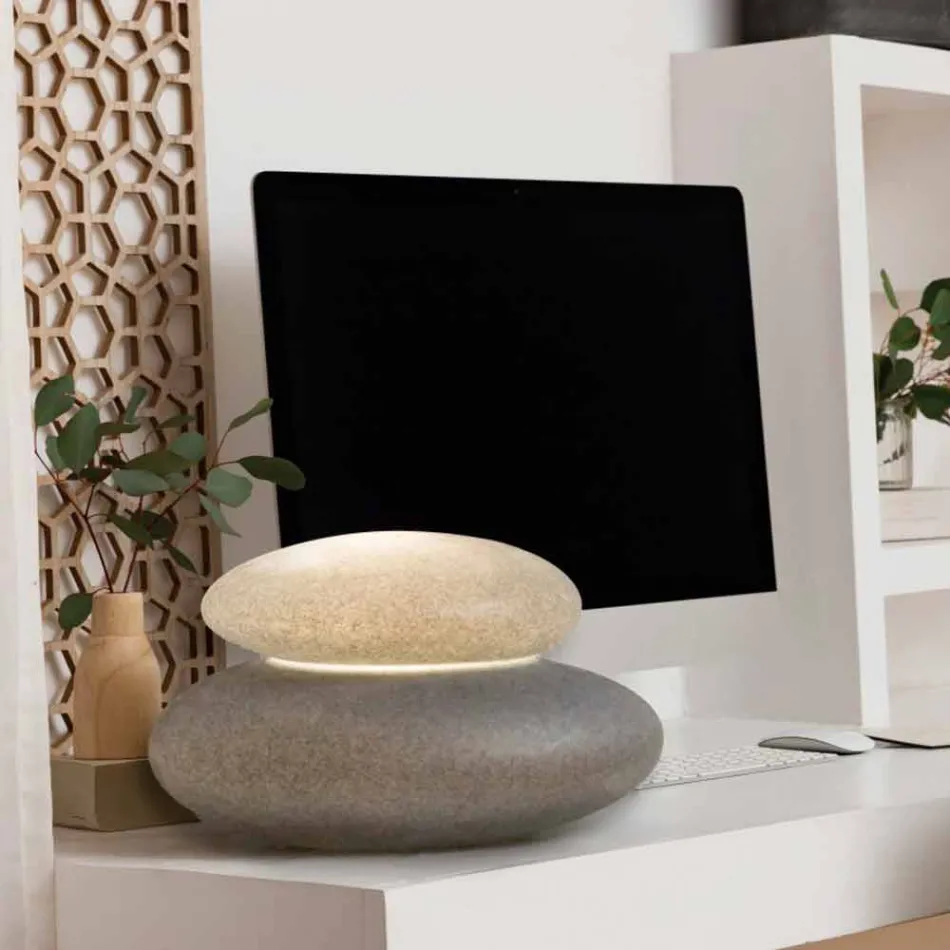 Candeeiro de pé para interior ou exterior de design natural moderno - Sassostar Viadurini