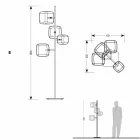 Candeeiro de pé de design com estrutura metálica brilhante Made in Italy - Donatina Viadurini