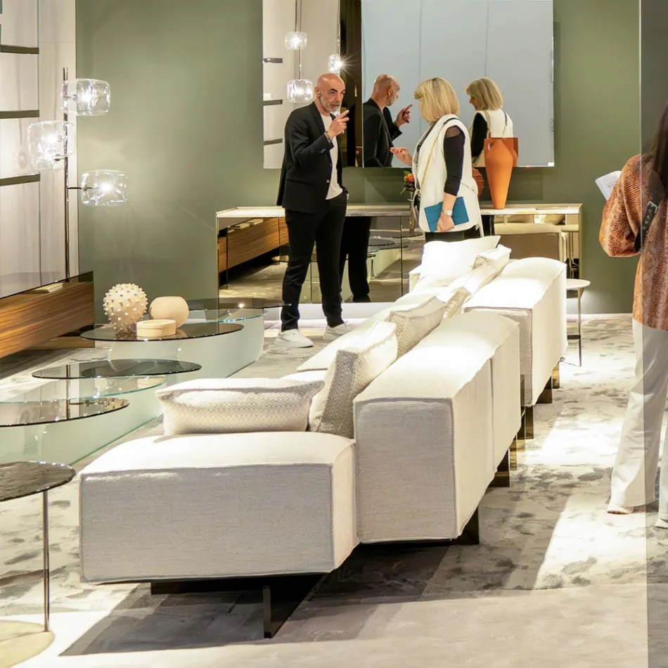 Candeeiro de pé de design com estrutura metálica brilhante Made in Italy - Donatina Viadurini