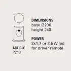 Candeeiro de pé, design moderno com 3 luzes, U-Boat - Toscot Viadurini