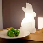 Candeeiro de pé de design, coelho branco para interior e exterior - Conigliostar Viadurini