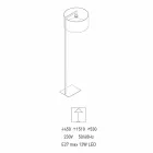 Candeeiro de pé de design em metal com abajur de linho Made in Italy - Bali Viadurini