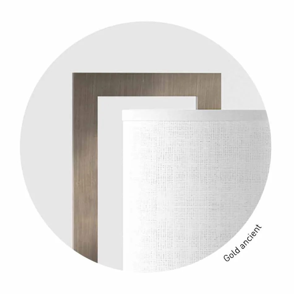 Candeeiro de pé de design em metal com abajur de linho Made in Italy - Bali Viadurini