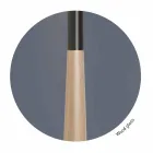 Candeeiro de pé de design em metal, madeira e organza Made in Italy - Boom Viadurini