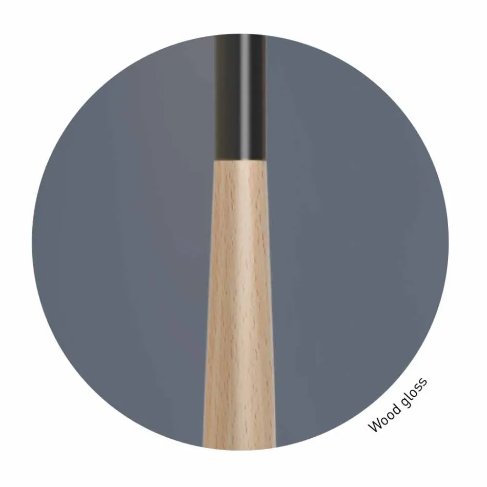 Candeeiro de pé de design em metal, madeira e organza Made in Italy - Boom Viadurini