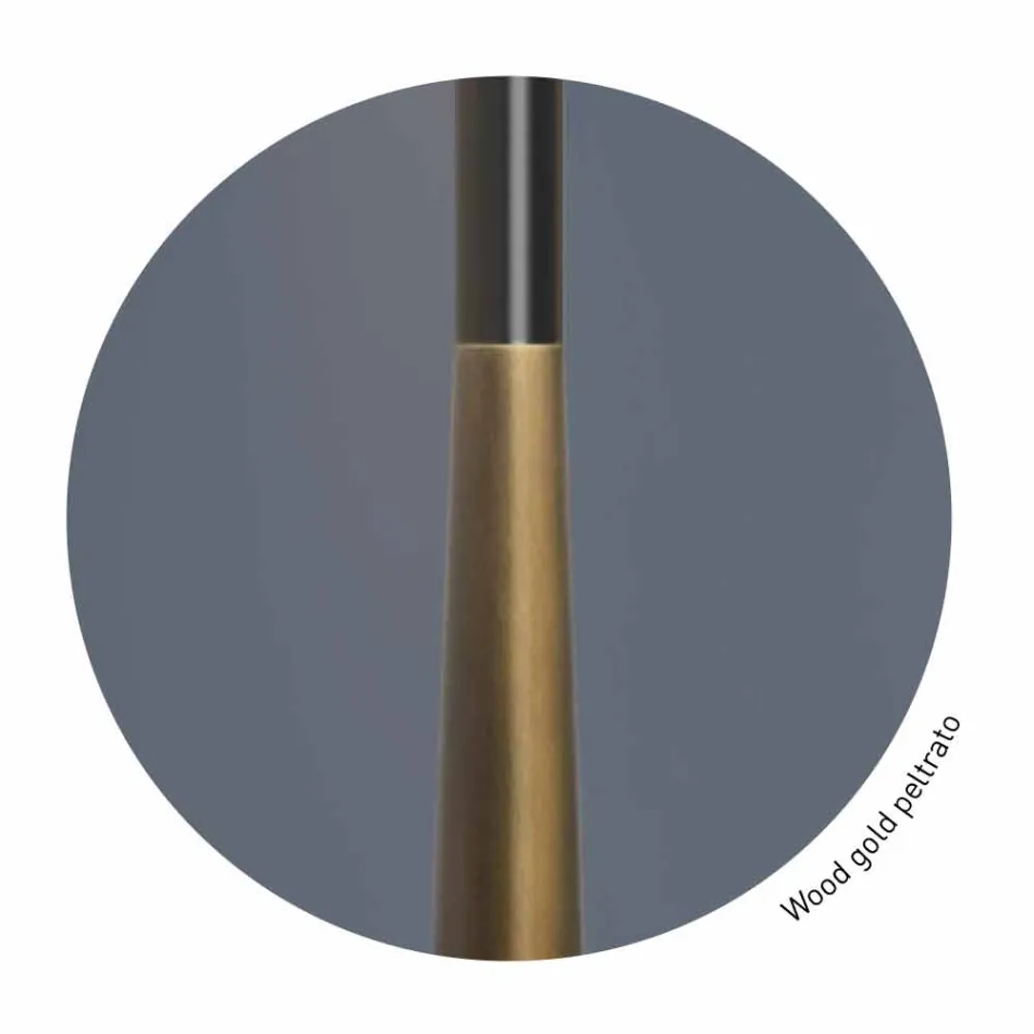 Candeeiro de pé de design em metal, madeira e organza Made in Italy - Boom Viadurini