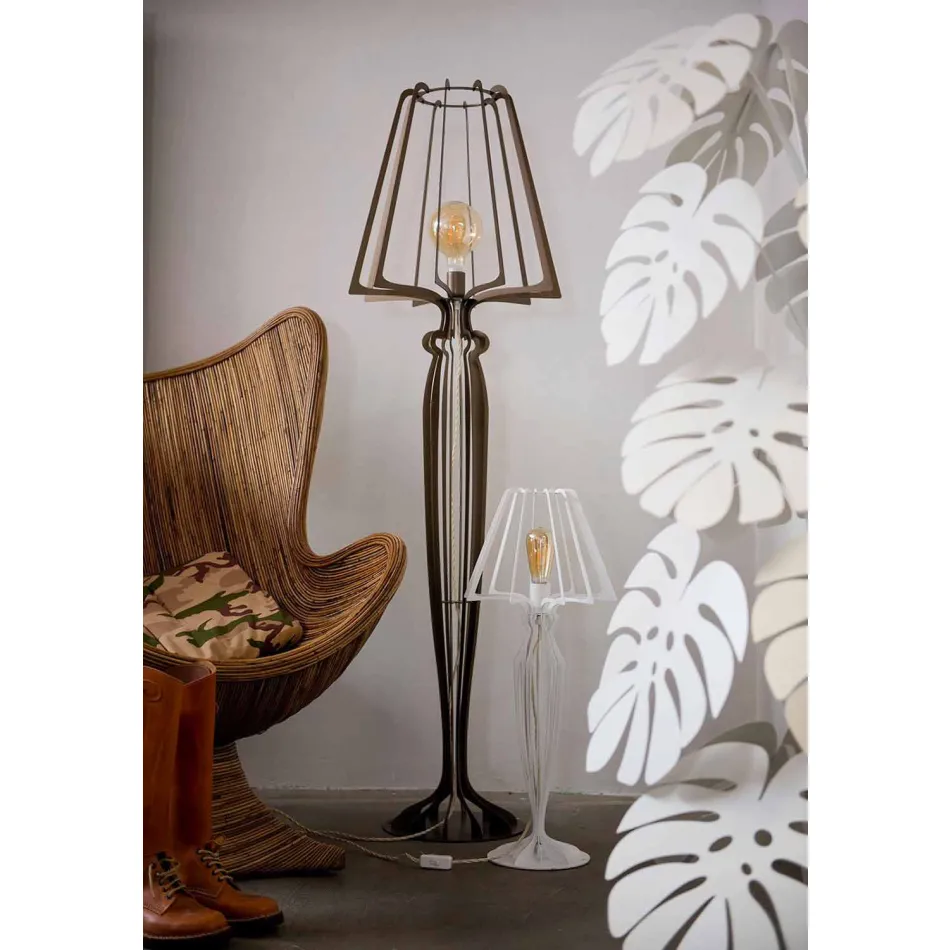 Lâmpada de assoalho de ferro com design moderno fabricada na Itália - Giunone Viadurini