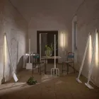 Candeeiro de pé para exterior em tecnopolímero branco, design de 3 formas - ferramentas Viadurini