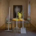 Candeeiro de pé para exterior em tecnopolímero branco, design de 3 formas - ferramentas Viadurini