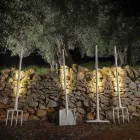 Candeeiro de pé para exterior em tecnopolímero branco, design de 3 formas - ferramentas Viadurini