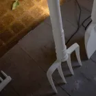 Candeeiro de pé para exterior em tecnopolímero branco, design de 3 formas - ferramentas Viadurini