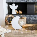 Candeeiro de pé em formato de lua em plástico 2 tamanhos Design moderno - Lunastar Viadurini