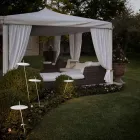 Candeeiro de pé de jardim com design branco de alumínio e folha de nenúfar - Cipriam Viadurini