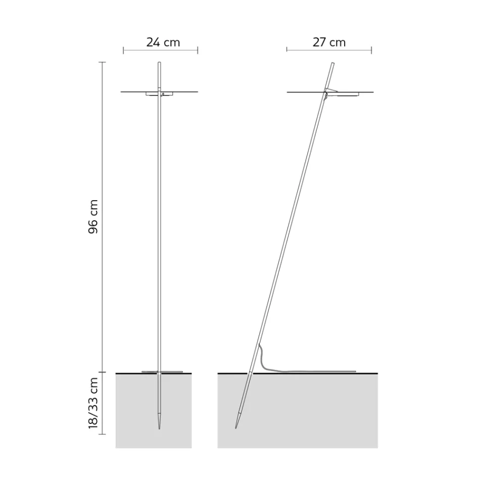 Candeeiro de pé de jardim com design branco de alumínio e folha de nenúfar - Cipriam Viadurini