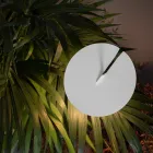 Candeeiro de pé de jardim com design branco de alumínio e folha de nenúfar - Cipriam Viadurini