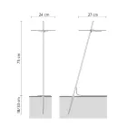 Candeeiro de pé de jardim com design branco de alumínio e folha de nenúfar - Cipriam Viadurini