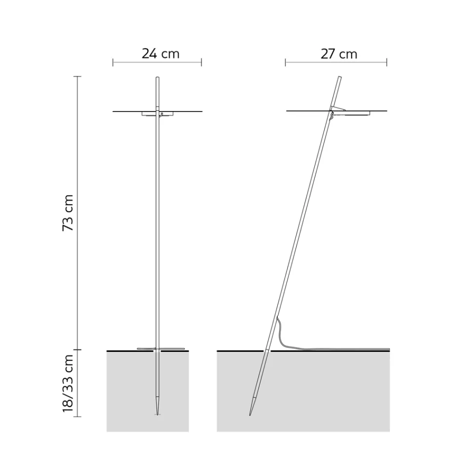 Candeeiro de pé de jardim com design branco de alumínio e folha de nenúfar - Cipriam Viadurini