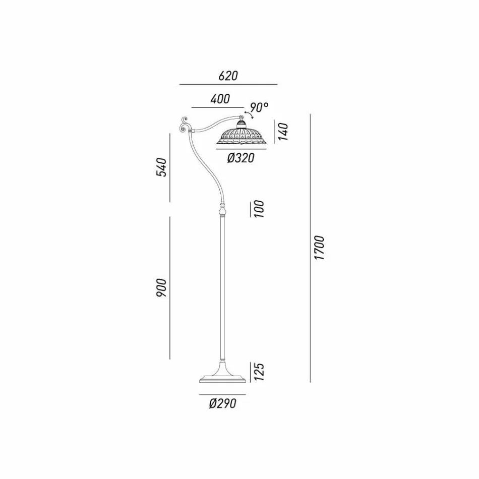 Cerâmica art nouveau de abajur de chão Anita Il Fanale Viadurini