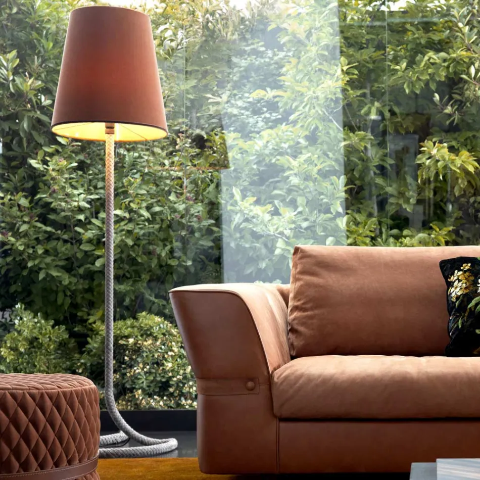 Luminária de piso de metal e tecido design Grilli Snake feita 100% na Itália Viadurini