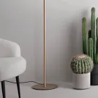 Candeeiro de chão em metal e vidro decorado com linhas concêntricas - Hackberry Viadurini