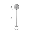 Candeeiro de chão em metal e vidro decorado com linhas concêntricas - Hackberry Viadurini