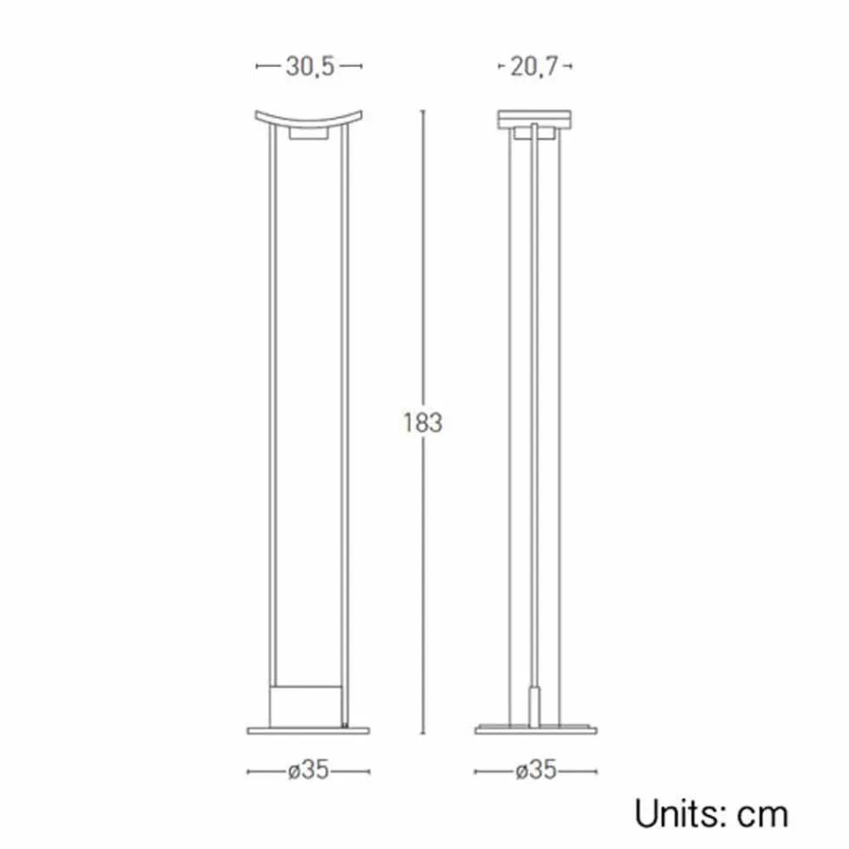 Candeeiro de pé em metal lacado com LED integrado Made in Italy - Indra Viadurini