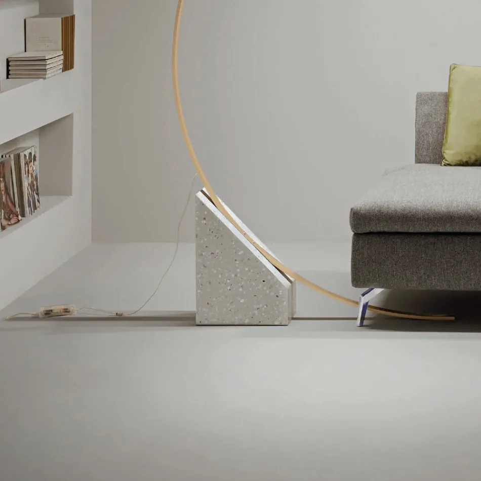 Luminária de chão em metal pintado com luz LED regulável - eucalipto Viadurini