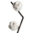 Candeeiro de pé em latão escuro e vidro pedra fabricado na Itália - Bottega Viadurini