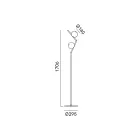 Candeeiro de pé em latão escuro e vidro pedra fabricado na Itália - Bottega Viadurini