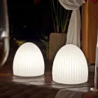 Candeeiro de pé em Plástico Branco com Design Led, Solar ou E27 - Massostar Viadurini